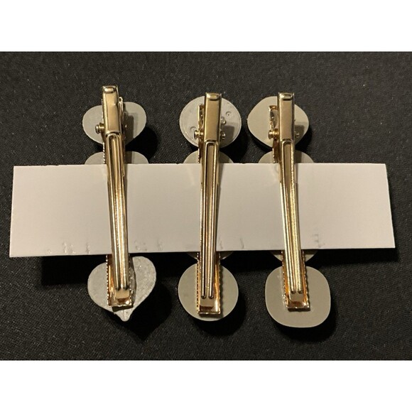 Contemporary Gold Tone/Black Alligator Hair Pins - Picture 4 of 4